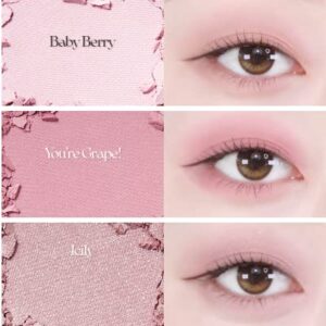 HOLIKA HOLIKA My Fave Vibe Eye Palette 02 Ripe Berries | Matte, Shimmer, Glitter, Eye Shadow, 12 Blendable Shades, Makeup, Kbeauty, Daily, Point, Cool tone, High Pigment