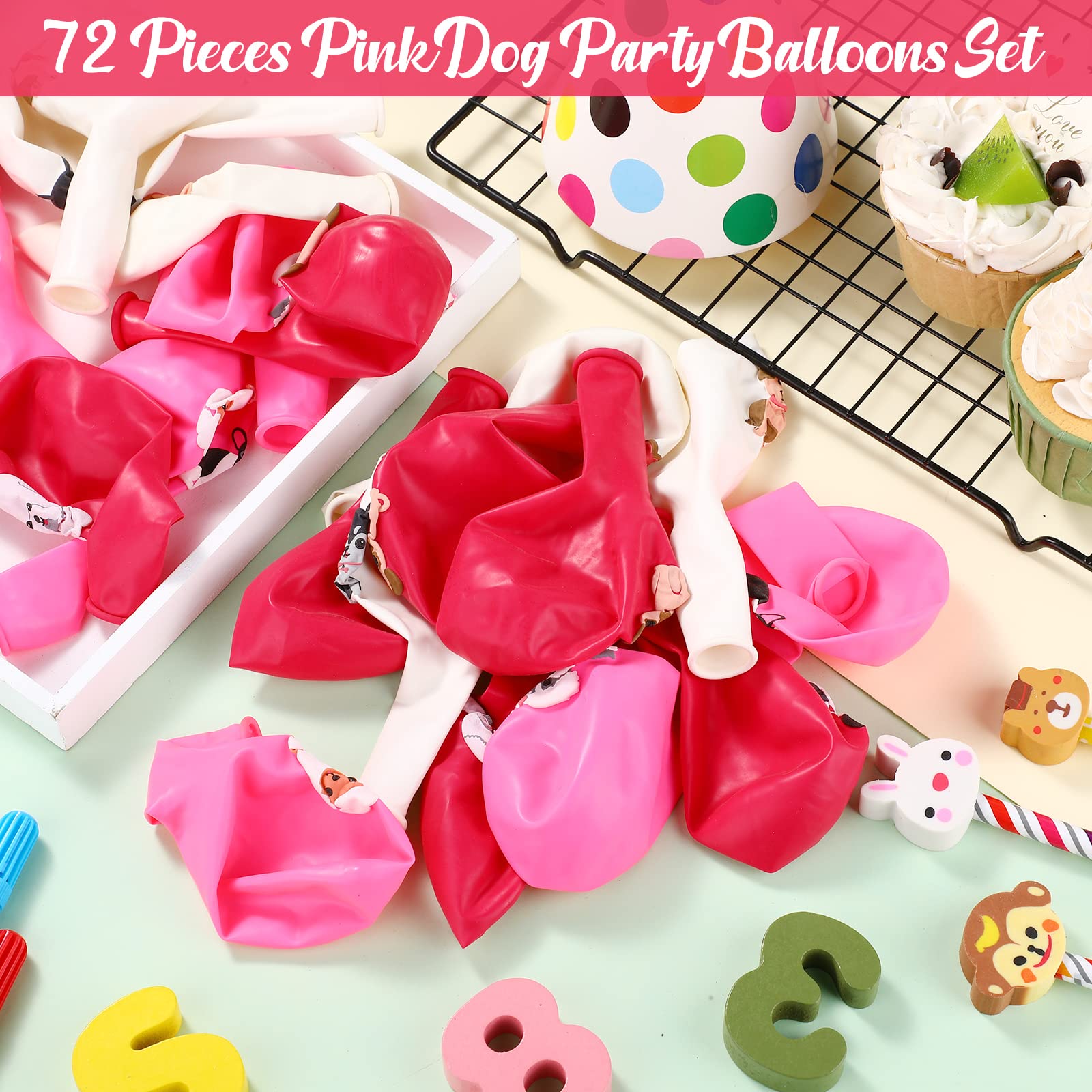 36 Pieces Puppy Balloons 12 Inch Dog Latex Balloon Dog Balloons Dog Print Balloon Pack Decorations Dog Theme Party Supplies for Birthday Baby Shower Pets Theme Party (Cute Style)