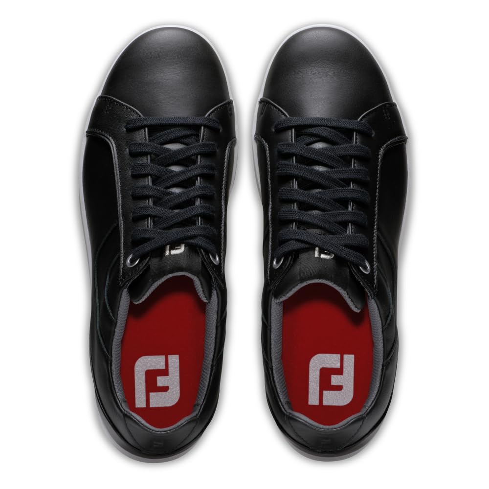FootJoy Women's FJ Links Golf Shoe, Black/Black, 8