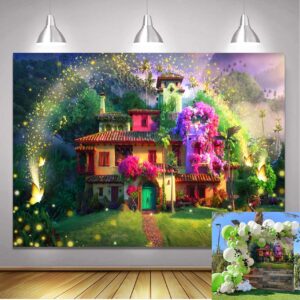 magic movie backdrop magical floral house butterfly background for kids birthday party supplies decorations movie poster for nursery decor (6x4ft)