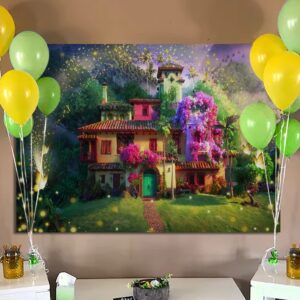 Magic Movie Backdrop Magical Floral House Butterfly Background for Kids Birthday Party Supplies Decorations Movie Poster for Nursery Decor (6X4FT)