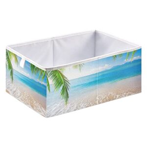 beach palm tree storage basket storage bin rectangular collapsible toy bins decorative storage boxes organizer for kids room bedroom