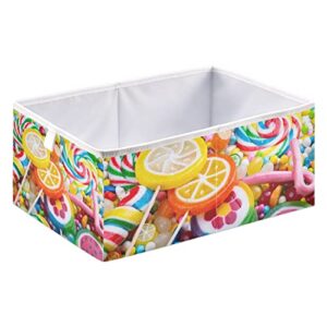 Round Candy Storage Basket Storage Bin Rectangular Collapsible Shelves Basket Shelves Cloth Baskets Organizer for Boys Girls Toys