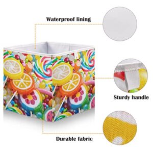 Round Candy Storage Basket Storage Bin Rectangular Collapsible Shelves Basket Shelves Cloth Baskets Organizer for Boys Girls Toys