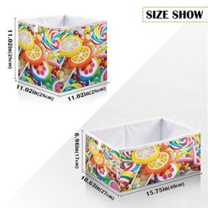 Round Candy Storage Basket Storage Bin Rectangular Collapsible Shelves Basket Shelves Cloth Baskets Organizer for Boys Girls Toys