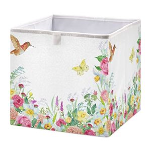 flower hummingbird storage basket storage bin square collapsible toy boxs toy storage box organizer for home laundry room