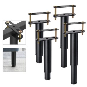 pearabbit 4pcs 7.1"-14" adjustable height center support legs for bed frame slat furniture feet replacement, etc.
