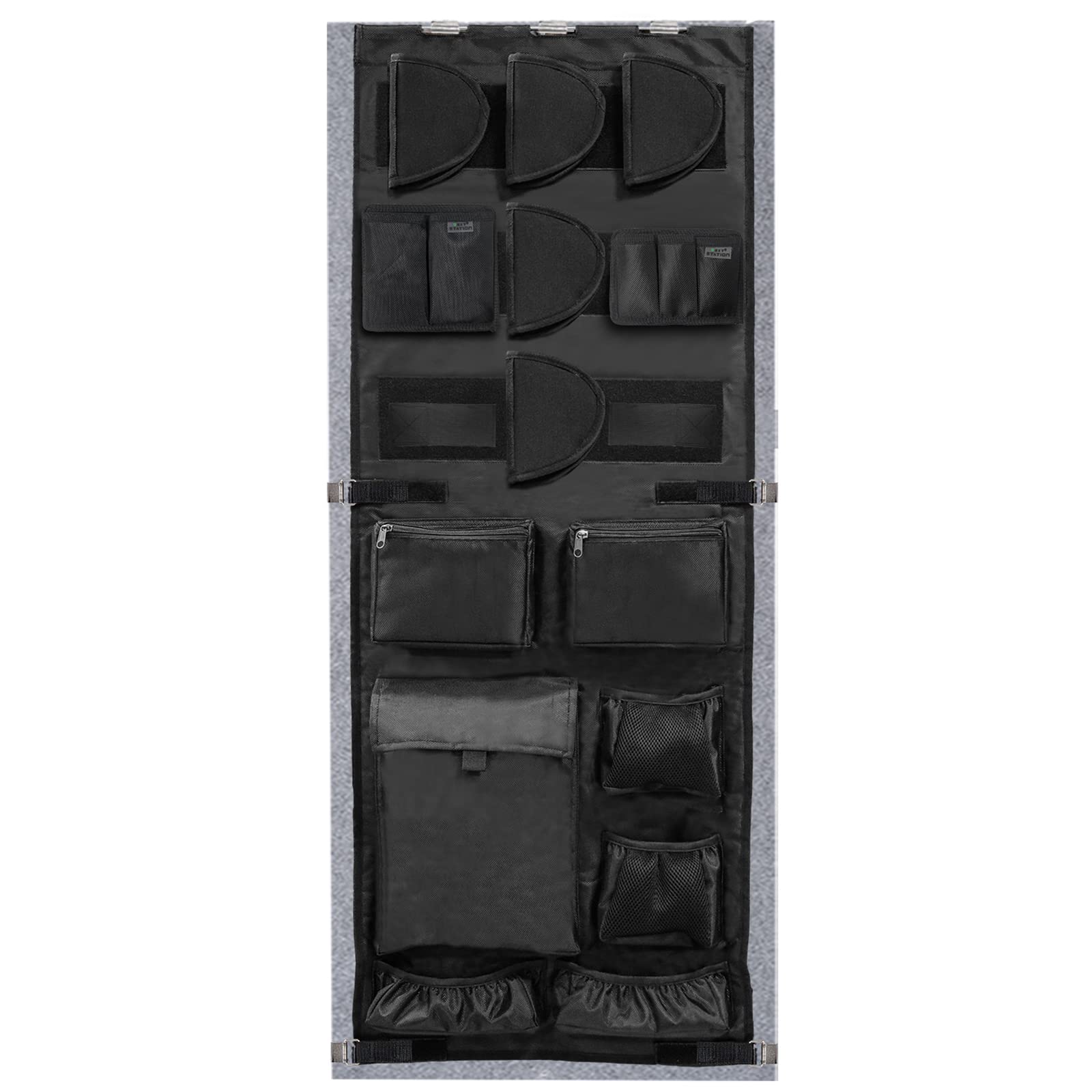 Gun Safe Door Organizer,Gun Safe Door Panel Organizer with Removable Pistol Holders Mag Pouch,Adjustable Width Fit Door Panel from 18.5 to 23 inches,Gun Safe Accessories Storage (18W*46.5H inch)