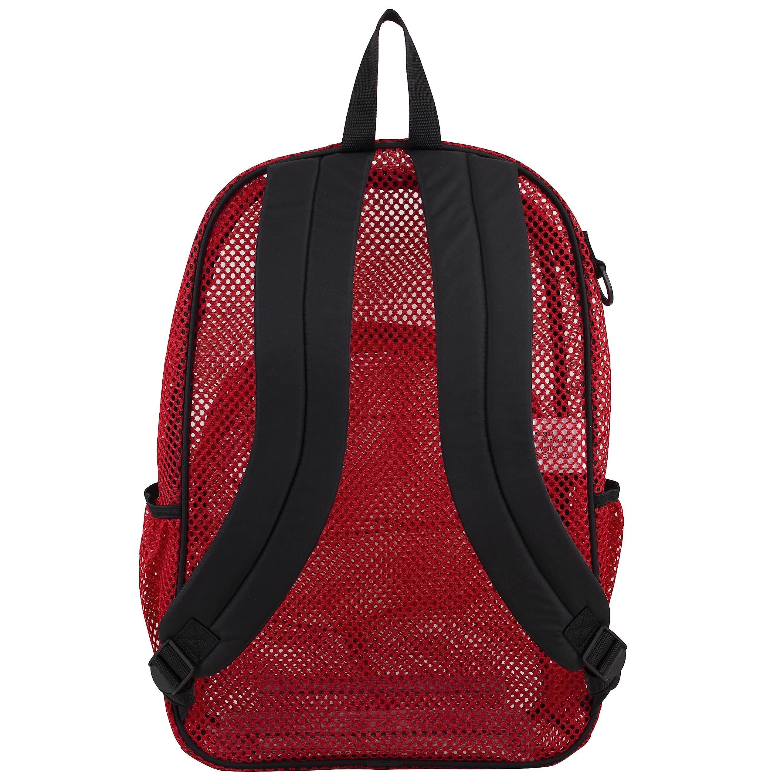 Eastsport Mesh Hiking Backpack Lightweight Bungee See Through for Travel, College, Swim, Gym Bag with Adjustable Padded Shoulder Straps, Red