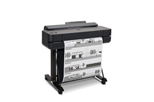 hp designjet t650,color large format 24-inch plotter printer, includes 2-year warranty care pack (5hb08h) ,black