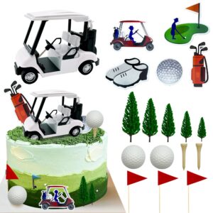 golf cake decorations golf cart cake toppers heading for the green cake topper for golfers with cart flag golf ball for golf theme party supplies