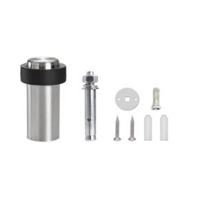 Door Stopper Cylindrical Floor Door Stop Stainless Steel Door Stoppers with Rubber Heavy Duty Tall Doorstop 3.1"