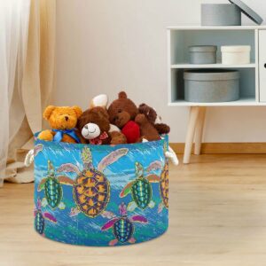 Little Sea Turtles Kids Toy Storage Basket Storage Bin Box Organizer Basket for Laundry Hamper, Kid's Room, Baby & Dog Toy