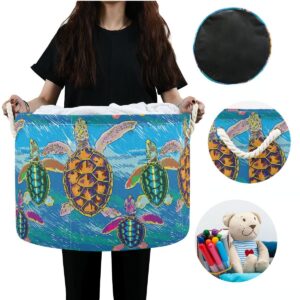 Little Sea Turtles Kids Toy Storage Basket Storage Bin Box Organizer Basket for Laundry Hamper, Kid's Room, Baby & Dog Toy