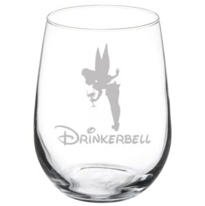 mip wine glass goblet drinking fairy funny drinkerbell (17 oz stemless)