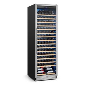 tylza wine fridge 24 inch, 189 bottles large wine cooler refrigerator, built-in or freestanding tall wine cooler with upgraded compressor, low noise, fast cooling and intelligent temperature memory