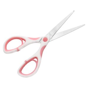 multipurpose stainless steel scissors 6.7" pink sharp shears comfort-grip scissors for fabric craft office supplies (pink)