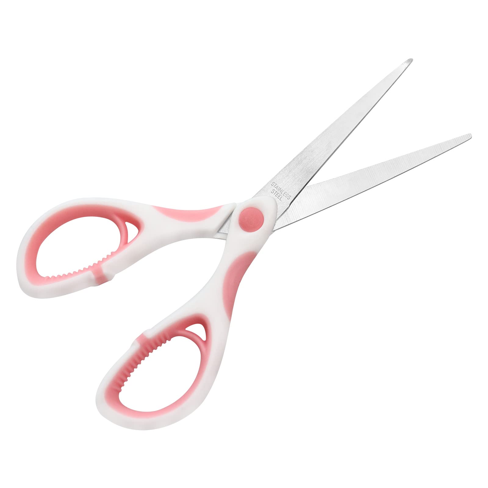 Multipurpose Stainless Steel Scissors 6.7" Pink Sharp Shears Comfort-Grip Scissors for Fabric Craft Office Supplies (Pink)