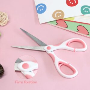 Multipurpose Stainless Steel Scissors 6.7" Pink Sharp Shears Comfort-Grip Scissors for Fabric Craft Office Supplies (Pink)