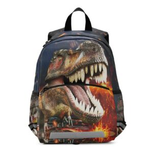 zoeo boys dinosaur preschool backpacks, 3d t rex kids' bookbags elementary kindergarten daypack, chest strap