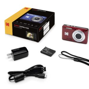 Kodak PIXPRO FZ55 Digital Camera (Red) + Black Point & Shoot Camera Case + Transcend 64GB SD Memory Card + Tri-fold Memory Card Wallet + Hi-Speed SD USB Card Reader + More!