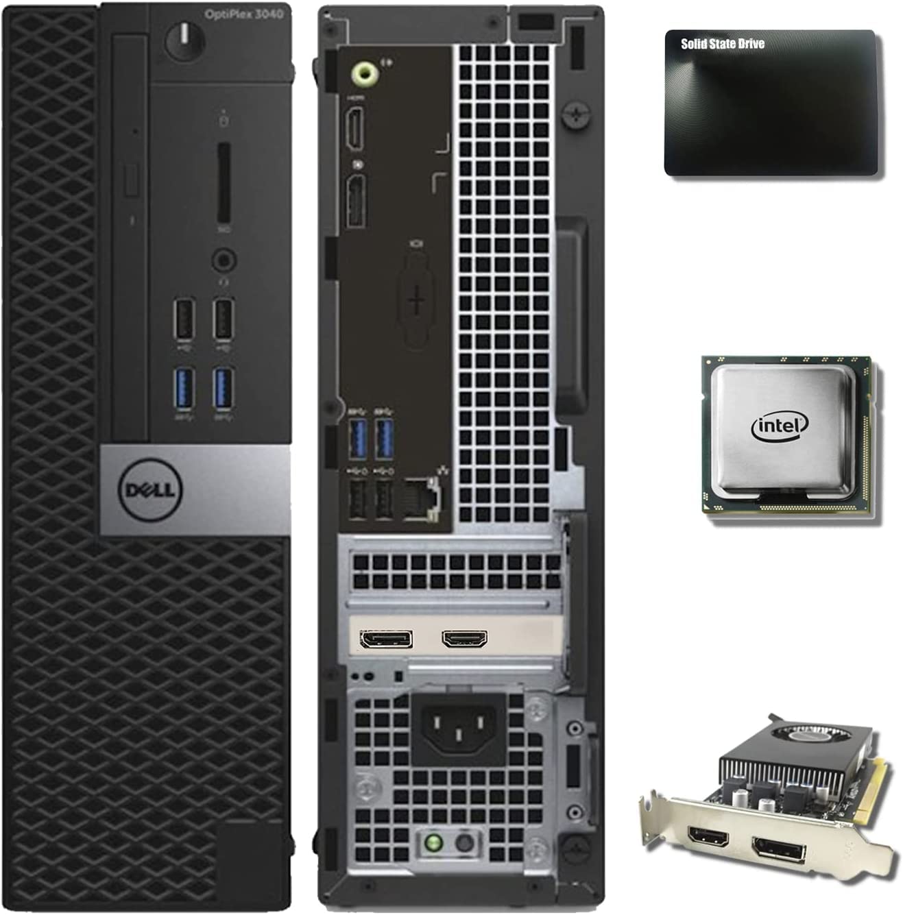 Dell Video Editing CAD OptiPlex 3040 Desktop Computer PC, Intel Core i7-6500, 3.2 GHz Processor, 16GB RAM, 480GB SSD (Fast Boot) + 2TB HDD, Graphics RX-550 4GB DDR5, WiFi, Windows 10 Pro (Renewed)