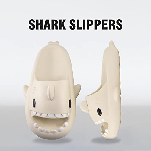 SAGUARO Cute Cartoon Shark Slippers Womens Quick Drying Non-Slip Slides Mens Bathroom Slippers Gym Slidess Soft Sole Open Toe House Slippers