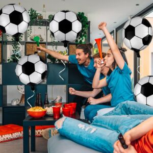 durony 12 Pieces 18 inches Soccer Balloons Soccer Themed Party Decorations Foil Mylar Soccer Ball Balloons For Birthday Sports Graduation Party Decoration