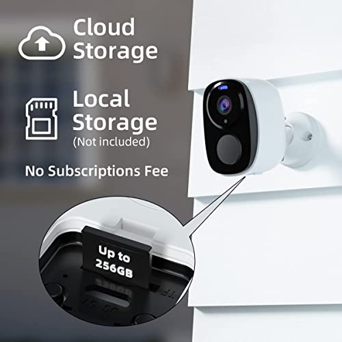 2Pack Security Cameras Outdoor Wireless,2K Battery Powered Camera for Home Security, Cloud/SD(up to 256G), No Monthly Fee, AI Motion Detection, Color Night Vision,2-Way Audio, Compatible with Alexa