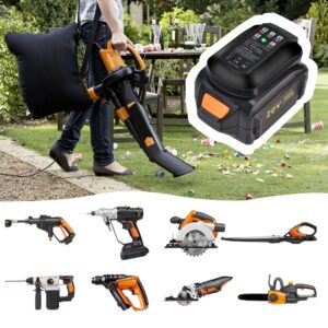 CHAUNVEN 3.0Ah Replacement for Worx 20V Battery and Charger Kit Compatible with Worx 20 Volt Cordless Power Tools