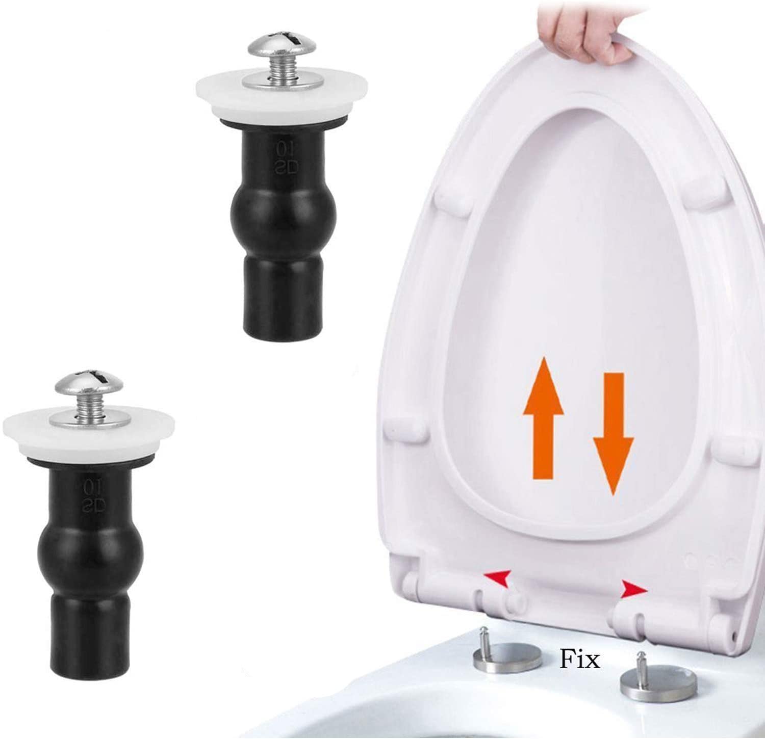 Toilet Seat Screws Toilet Seat Hinges Bolt Expanding Rubber Top Nuts Screw Fixings Fix WC Blind Hole Fittings