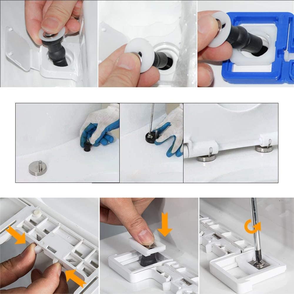 Toilet Seat Screws Toilet Seat Hinges Bolt Expanding Rubber Top Nuts Screw Fixings Fix WC Blind Hole Fittings
