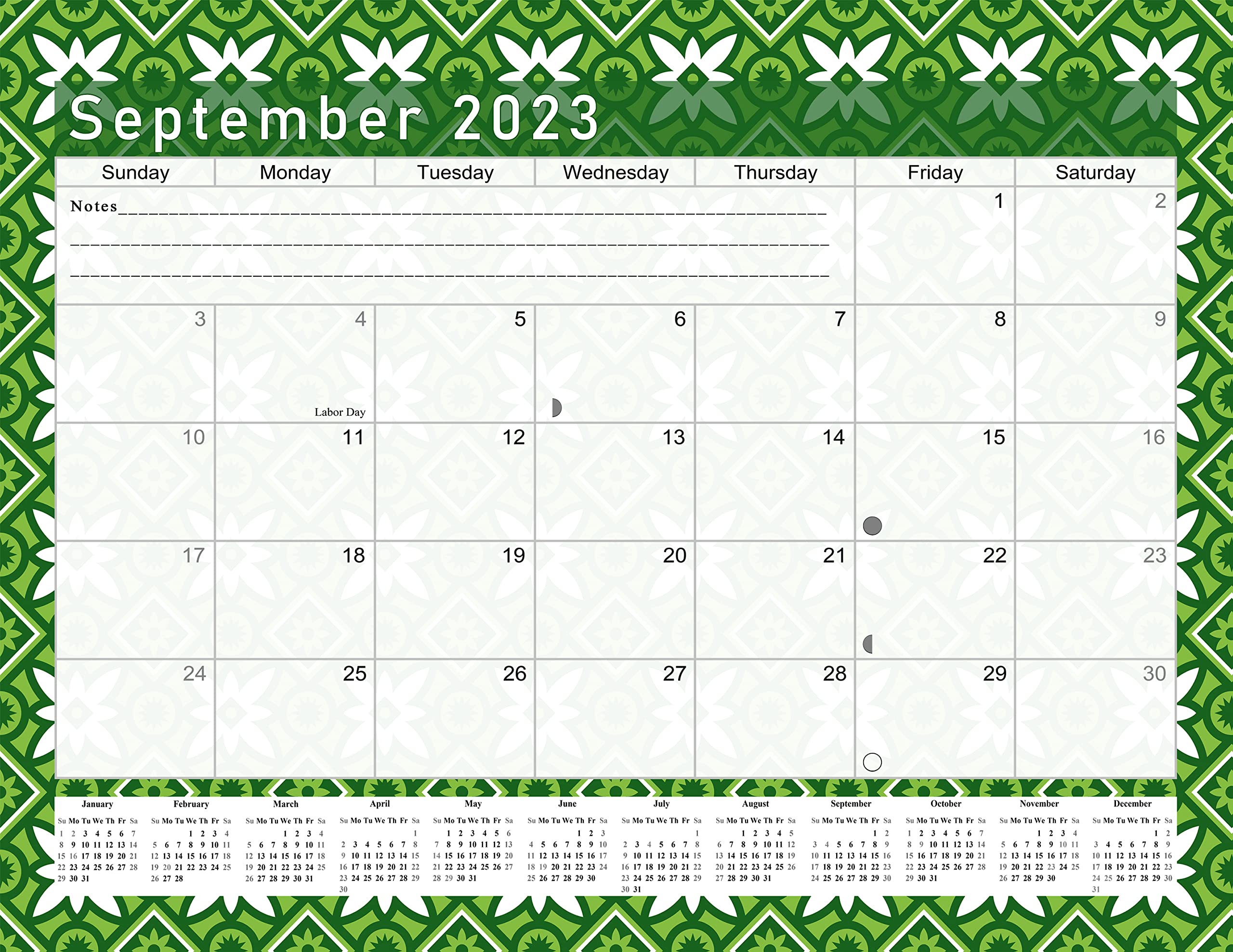 2023-2024 Calendar 16 Months Student Calendar/Planner for 3-Ring Binder, Desk, or Wall -v016