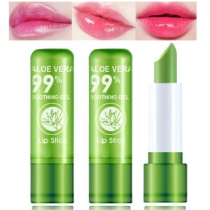 wyblzpxz 3 pack aloe vera lipstick,long wear nutritious lip stick,magic temp color changing lip gloss,lipstick,moisturizing,waterproof matte lip balm makeup
