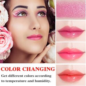 WYBLZPXZ 2Pcs Clear Crystal Flower Jelly Lipstick,PH Magic Temperature Color Changing Lipstick,Lip Gloss,Long Wear Nutritious Tinted Lip Balm,Moisturizing Lip Stick Makeup Set （Set A）