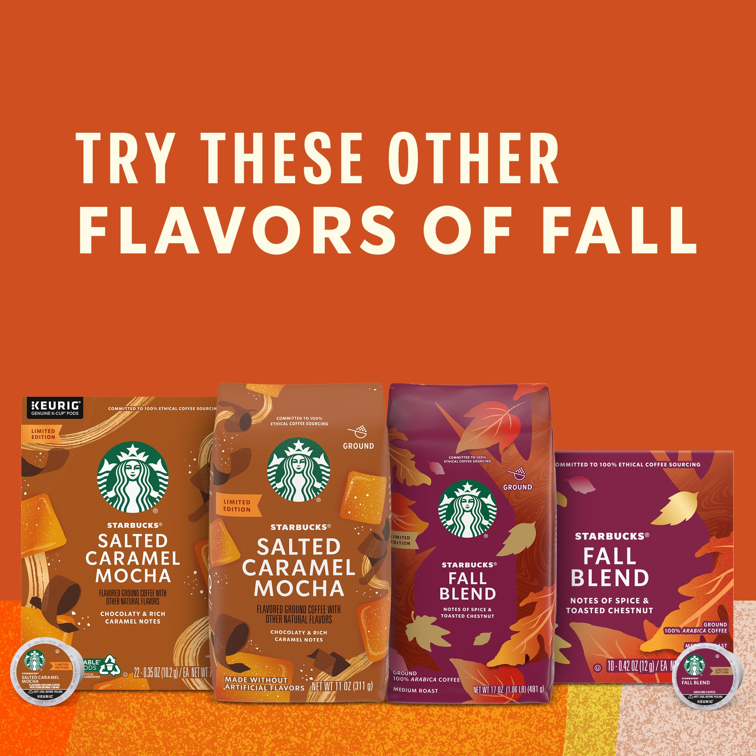 Starbucks K-Cup Coffee Pods—Salted Caramel Mocha Flavored Coffee—100% Arabica—Naturally Flavored—6 boxes (60 pods total)