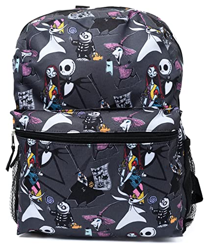 Disney Nightmare Before Christmas 16" Backpack Jack Skellington All Over Print