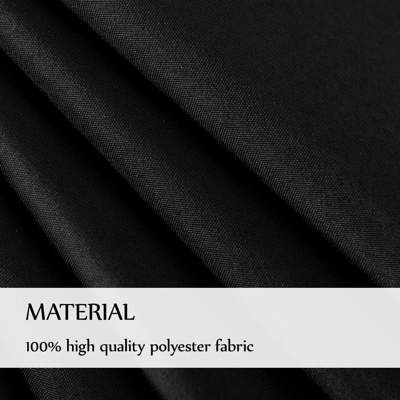 Aocoz 60x84 Inch Rectangle Tablecloth - Black Table Cloths Stain Resistant Decorative Washable Polyester Table Cover for Dining Table Banquets Buffet Parties and Wedding