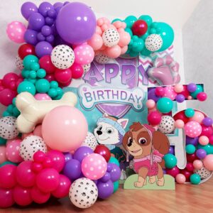 ALL-IN-1 Skye Paw Patrol Balloon Garland Arch Kit with BONUS Bone & Paw Print Balloons – Pink Paw Patrol Balloons Girl for Paw Patrol Birthday Decorations Girl – Skye Paw Patrol Party Supplies