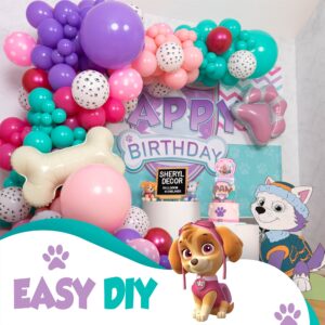 ALL-IN-1 Skye Paw Patrol Balloon Garland Arch Kit with BONUS Bone & Paw Print Balloons – Pink Paw Patrol Balloons Girl for Paw Patrol Birthday Decorations Girl – Skye Paw Patrol Party Supplies