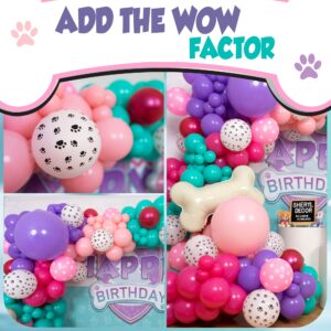 ALL-IN-1 Skye Paw Patrol Balloon Garland Arch Kit with BONUS Bone & Paw Print Balloons – Pink Paw Patrol Balloons Girl for Paw Patrol Birthday Decorations Girl – Skye Paw Patrol Party Supplies