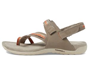 merrell terran 3 cush convert post women sandals, nubuck leather upper and adjustable hook-loop closure moon/clay 11 m