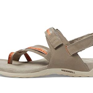 Merrell Terran 3 Cush Convert Post Women Sandals, Nubuck Leather Upper and Adjustable Hook-Loop Closure Moon/Clay 11 M