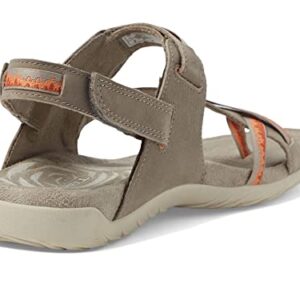 Merrell Terran 3 Cush Convert Post Women Sandals, Nubuck Leather Upper and Adjustable Hook-Loop Closure Moon/Clay 11 M