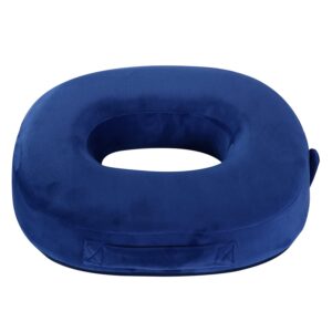clrupr memory foam seat cushion - donut cushion for haemorrhoid and piles sufferers, suitable for wheelchair, car seat, office or outdoor (navy blue)（14.9 * 12.5 * 2.6inch）