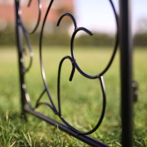 Better Garden Steel 7'5'' High x 4'2'' Wide Garden Arch with Gate, Garden Arbor for Various Climbing Plant, Outdoor Garden Lawn Backyard