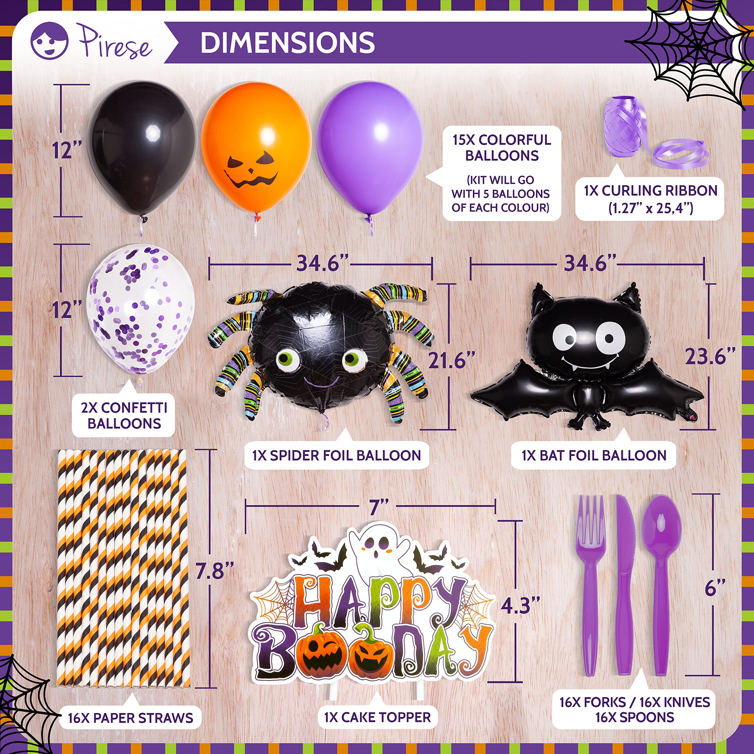 Pirese Halloween Party Decorations, Halloween Birthday Party Decorations, Halloween Party Supplies | Halloween Banner | Halloween Party Decor | Happy Boo Day Party Supplies | Halloween Party Kit