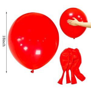 Red Balloons 18 Inch 12 Pack Large Latex Party Balloons Round Helium Balloon for Christmas Wedding Birthday Valentine's Day Engagement Anniversary Festival Party Decorations (Red Balloons 18 inch)