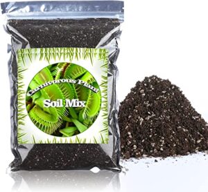 carnivorous plant soil mix, 1 qt small size bag for repotting, all natural ingredients great for venus, sundews, and pitcher plants