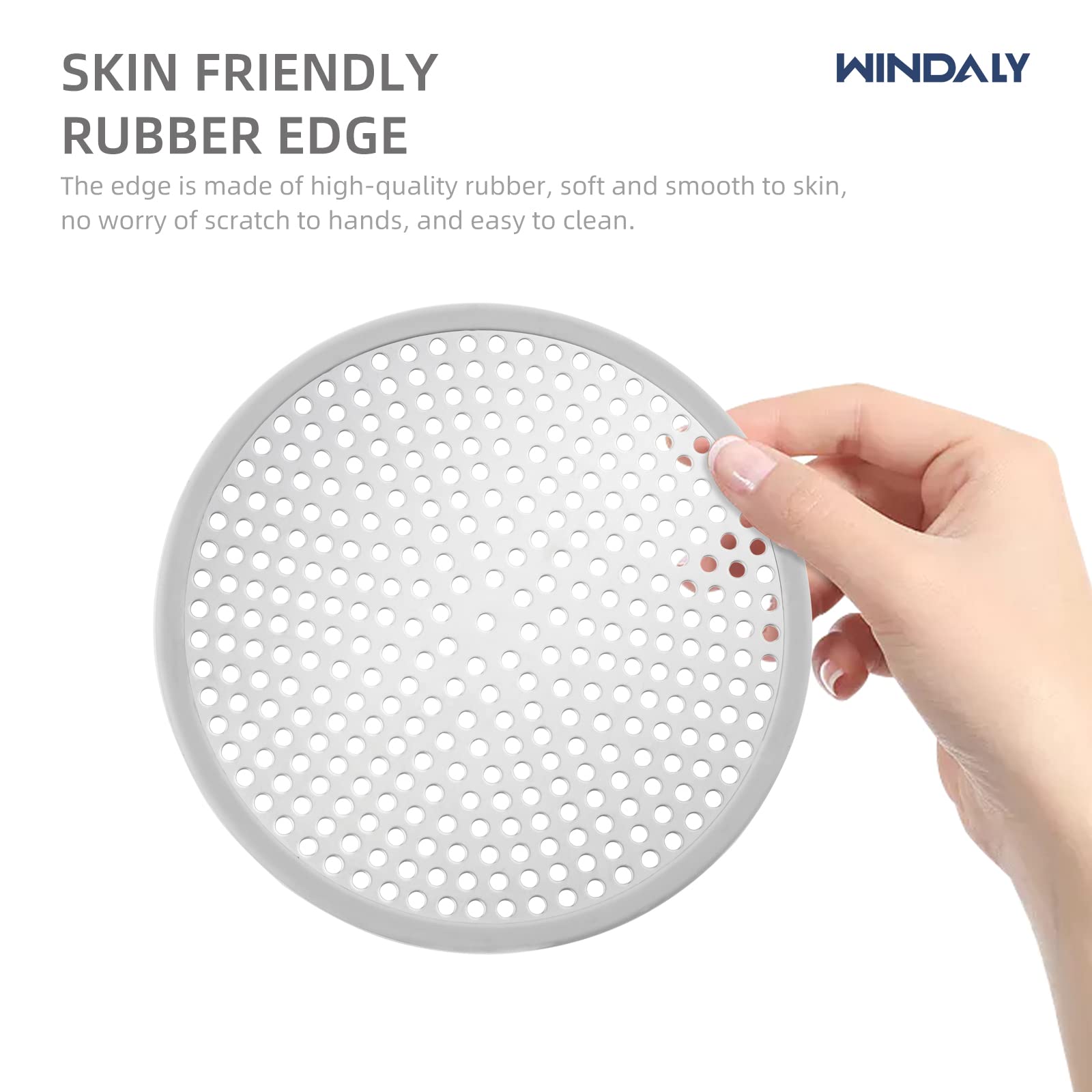 WINDALY 3 Pack of Shower Drain Hair Catcher/Cover/Strainer, Stall Drain Protector/Cover, Stainless Steel (3 Pack)
